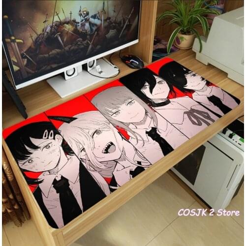 Anime Chainsaw Man Denji Makima Hayakawa Aki Mouse Pad Thicken Laptop Gaming Mice Mat Table Keyboard Mat Anti-Slip Playmat Gifts