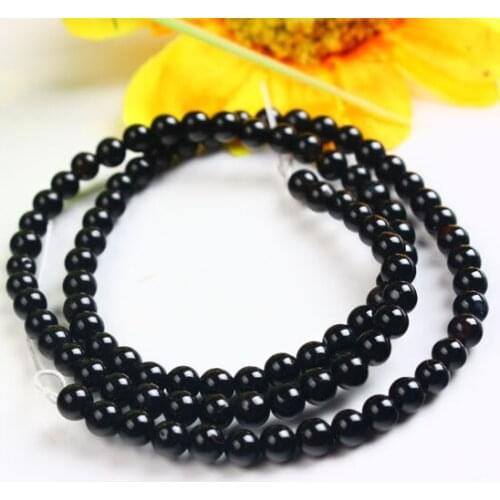 TUMBEELLUWA 4mm 6mm Natural Agate Red Black Round Loose Spacer Beads For Jewelry Making DIY Bracelet Necklace Accessories