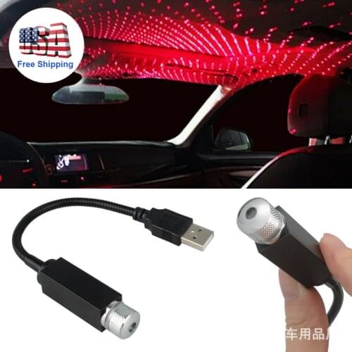 2PCS LED Starry Luminous Stars Lights USB Auto Car Roof Decoration Lamp Light Galaxy Lamp Adjustable Multiple Lighting Effects