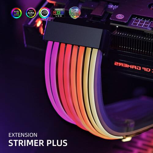LIAN LI Strimer Plus GPU A-RGB Extension Cable Triple 8PIN Motherboard Extender Wire 24PIN MOBO Lianli Lighting Line PC MOD 5V