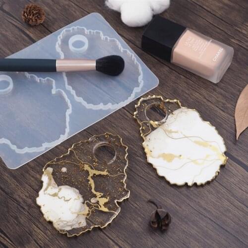Irregular Palette Makeup Tray Mirror Silicone Mold for DIY Craft Epoxy Uv Makeup Tray Tray Handmade Tools for Resin