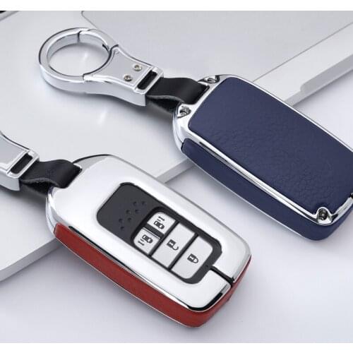 Metal leather Car Key Cover Case For honda accord 9 crider city 2015 2016 Vezel Spirior Odyssey Civic Jazz HRV CRV Fit Freed Jad