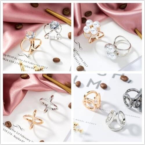 Fashion Scarf Clip Metal Brooches For Women Bow Shawl Scarves Buckle Luxury Crystal Brooch Jewelry Wedding Clothing Accesories
