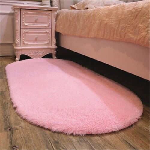 Washable cute oval floor mats home carpet living room coffee table blanket bedroom room bedside cushion bed front blanket