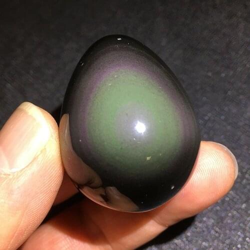 Natural Rainbow Hand Carved Obsidian Yoni Egg Mineral Reiki Healing Gemstone 1pc