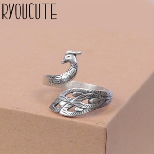 New Charming Open Peacock Ring for Women Vintage Boho Party Rings Gothic Punk Jewelry Gifts for Girls 2021
