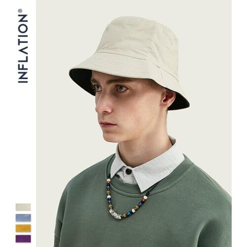 INFLATION 2020 Mens Cotton Summer Bucket Hats Fisherman Bucket Hat Men Hip Hop Japanese-style Couples Bucket Hats 154CI2019