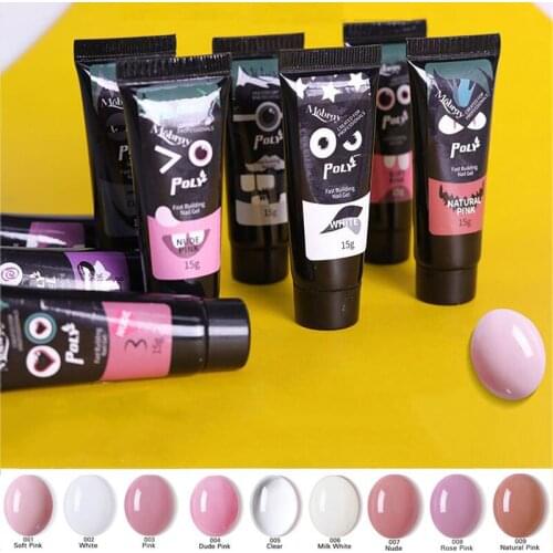 15ml Poly Nail Gel UV LED Soak Off Acryl Gel Quick Building Finger Extension Nail Builder Gel Camouflage Clear Hard Gel
