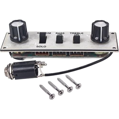 Wired Electric Guitar Control Plate Wiring Kit Volume Rhythm Bass Treble Switch