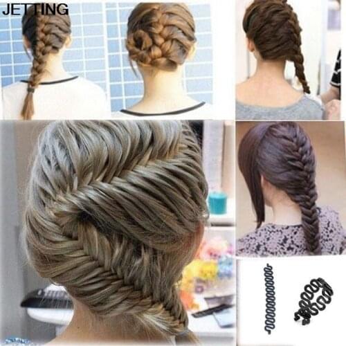 1 PC Women Lady French Hair Braiding Tool Braider Roller Hook With Magic Hair Twist Styling Bun Maker Hair Band Accessories