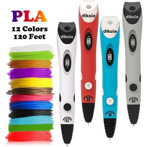Dikale 3D Printing Scribble Pen Newest Caneta 3D Lapiz Stylo 3D Impressora Drawing Pen Pencil PLA Filament For Kid Art and Craft