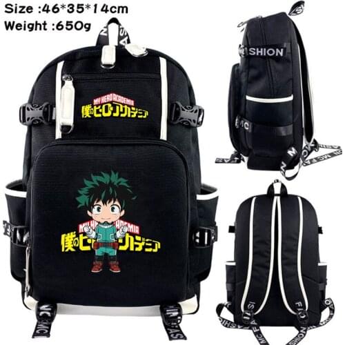 Anime My Hero Academia Izuku Midoriya DEKU Backpack Canvas School Bags Travel Laptop Printing Rucksack Childrens Larger