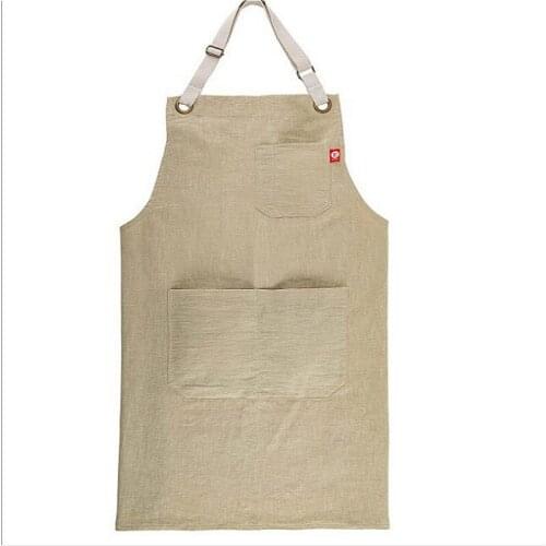 Pure flax leisure and comfortable Japanese work apron is breathable painting apron