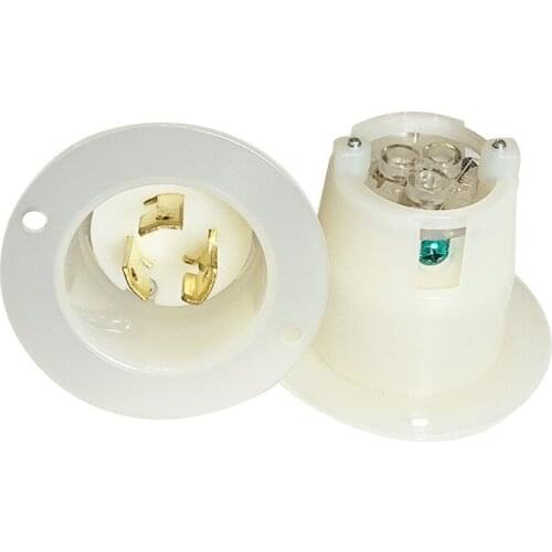 US Nema 5-15P Anti-drop Industrial Equipment AC 2Pole 3Wire Grounding Locking Flanged Inlet Plug with Power Cable Cord 15A/125V