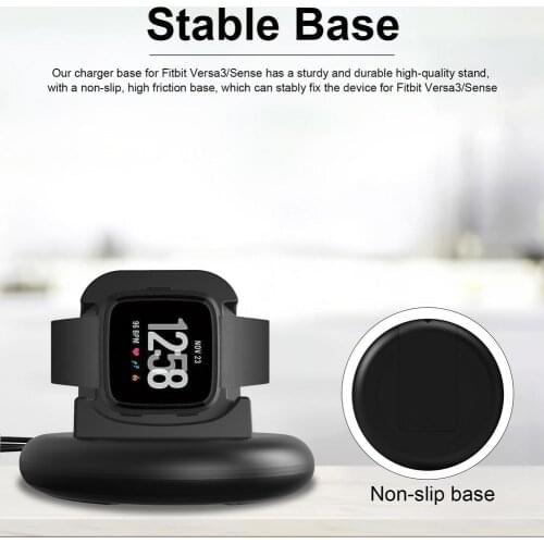 USB Watch Charging Dock For Fitbit Versa3/Sense Charger Cable Station Portable Smart Watch Charger Base Adapter