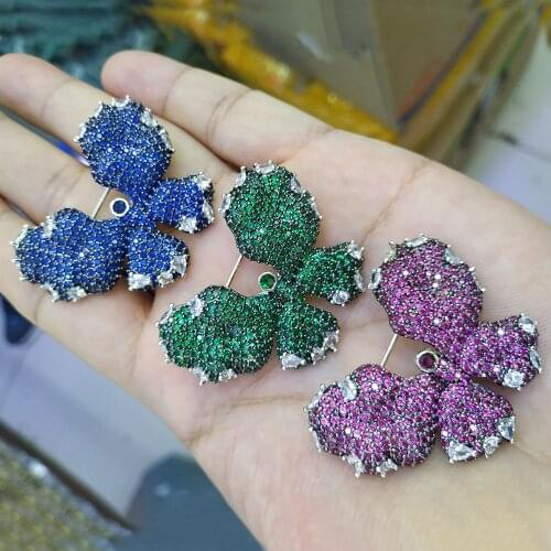 46x32mm Womens High Quality Butterfly Paved CZ Brooches