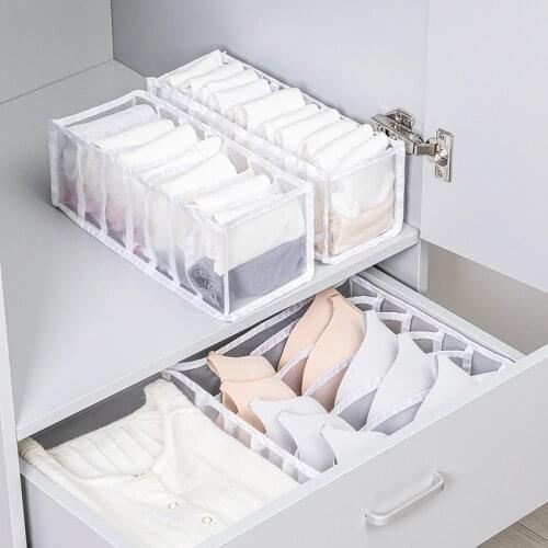 Underwear Bra Storage Bag Drawer Foldable Storage Box Home Wardrobe Clothes Organizer Red Transparent Bedroom Drawer Organizer