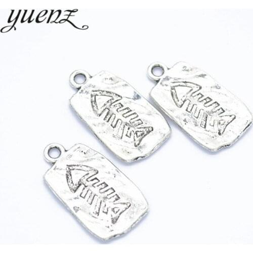 YuenZ 10 pcs Metal Antique Silver color fish bones Charms Pendant For Necklace Bracelet Earring diy Jewelry Making 26*14mm D7127
