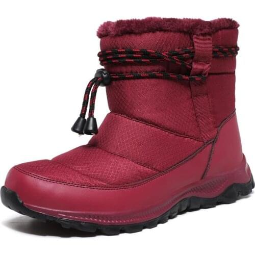 Winter ladies snow boots, low-cut warmth and velvet cotton shoes, outdoor one-foot leisure mountaineering snow boots