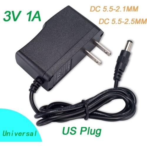 1PCS 3V1A New AC 100V-240V Converter Switching Power Adapter DC 3V 1A 1000mA Universla Power Supply US Plug Tablet Charger