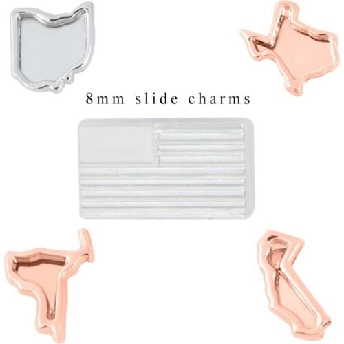 10pcs/lot Internal Dia 8mm Slide Charm DIY Accessories fit 8mm wide belt pet collar