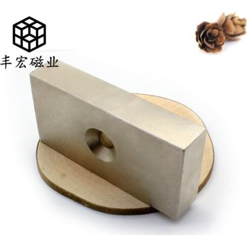 100*50*10-10 N52 NdFeB magnet iron absorber for industrial strong magnetic mining machine 100*50*10 hole 10