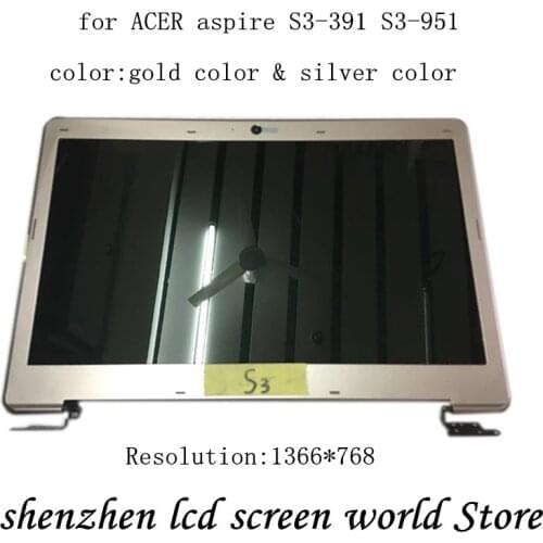13.3 Inch For Acer Aspire S3 S3-391 S3-951 Full Assembly LCD Screen MS2346 B133XTF01.1 B133XW03 V3 1366*768