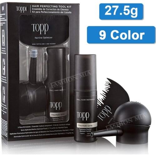 27.5g Hair Building Fibers Kit Natural Keratin 9 Color Instantly Hair Styling Fiber Coloring Powder Spray Powder Hair Treatment