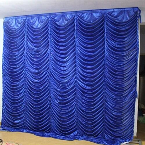 3M x 3M water fall wedding backdrop royal blue color