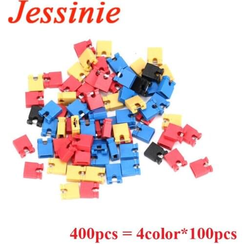 400pcs/lot Pitch 2.54mm Pin Header Jumper Shorted Cap & Headers & Wire Housings Connector Black Yellow Red Blue For Arduino