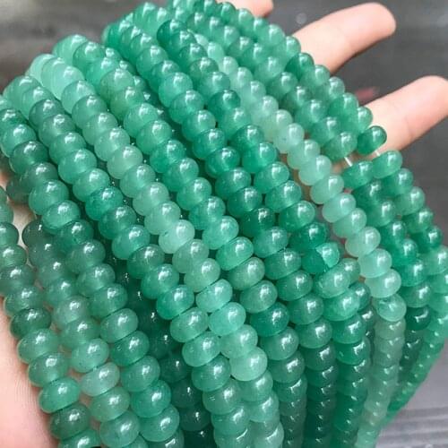 4x6mm 5x8mm Natural Green Aventurine Abacus Beads For Jewelry Making Loose Spacer Aventurine Jaspers Stone Beads DIY Strand 15