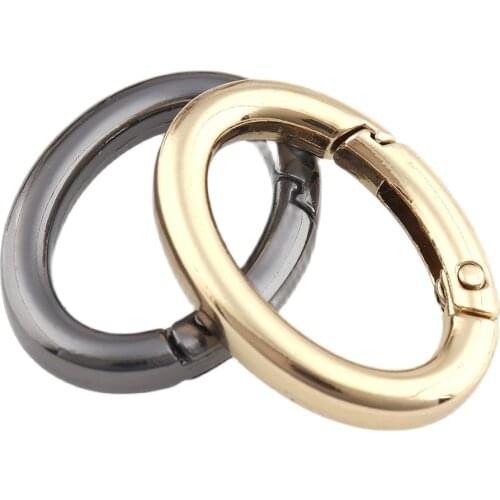 6 pcs Metal Spring Gate Oval Openable Keyring Leather Bag Belt Strap Buckle Dog Chain Snap Clasp Clip Trigger Luggage craft