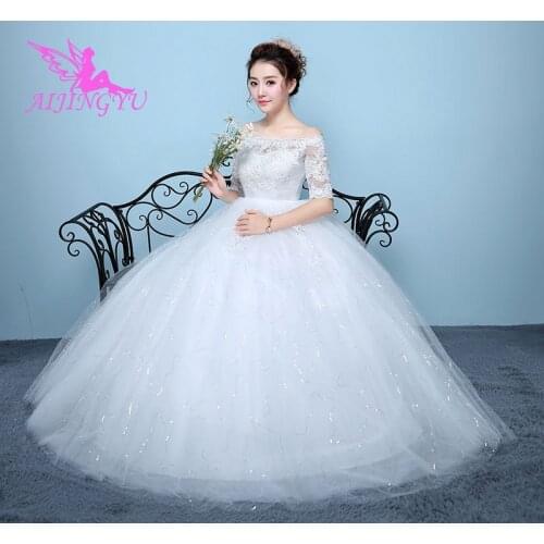 AIJINGYU 2021 sexy Customized new hot selling cheap ball gown lace up back formal bride dresses wedding dress WK847
