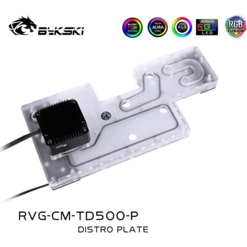 BYKSKI Acrylic Tank use for MasterBox TD500 Mesh Case Computer Case / 3PIN 5V D-RGB / Combo DDC Pump Cool Water Channel Solution