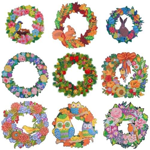 DIY Diamond Painting Wreath Diamond Embroidery Mosaic Diamond Embroidery Mosaic for Door Home Wall Decoration Christmas Gift