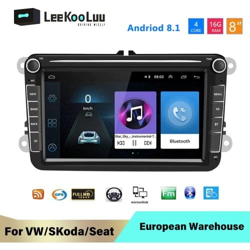 LeeKooLuu 2 Din Android Car radio GPS Navigation For VW Passat B6 volkswagen Skoda Octavia superb seat leon golf 5 6 Multimedia