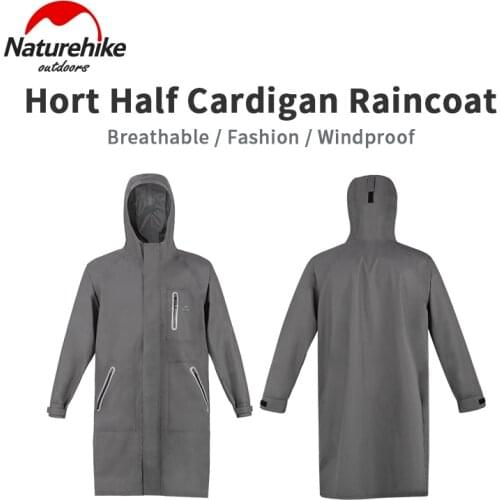 Naturehike Long Style Hooded Raincoat 420g Ultralight Rainstorm Grade Waterproof Nylon Jacket Outdoor Fashion Windbreaker Coat