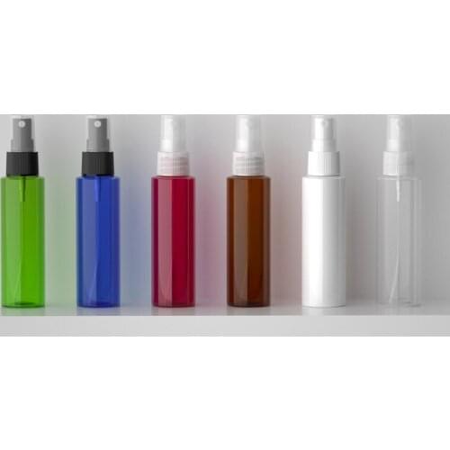 50pc 100ml brown white black spray pump perfume plastic PET bottle for cosmetics,floral water bottles containers sprayer Travel