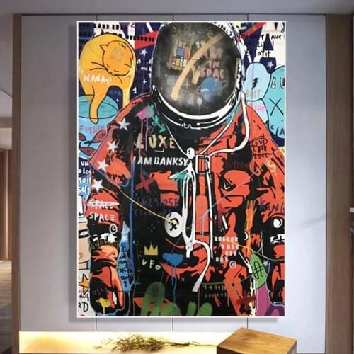 Graffiti Street Art Astronaut Poster character Canvas Painting Print Wall Art colorful Picture Wall Paintings Home Decoration