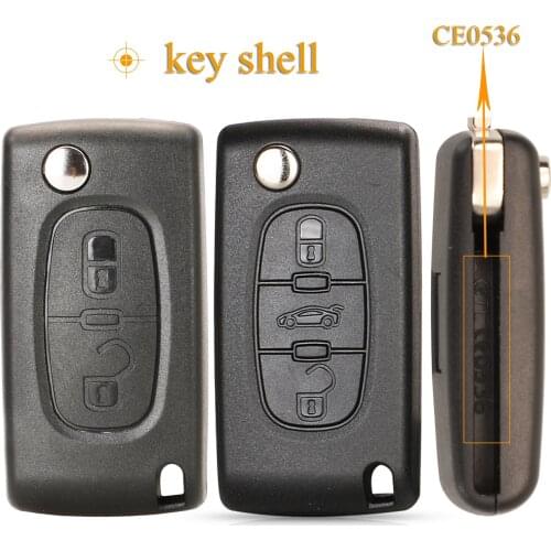 Kutery 2/3 Buttons Replacement Remote Car Key Shell Case Fob For Peugeot 406 407 For Citroen With Ne78 Blade