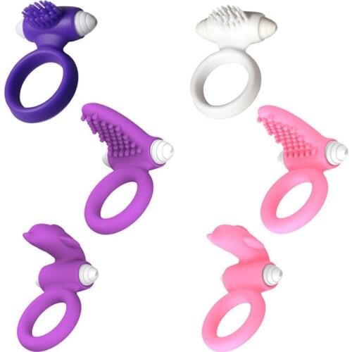 Vibration Penis Ring Cock Ring Clitoris Stimulate Delay Ejaculation Male Lasting Time Adults Product for Couple Sex Toy