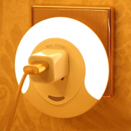 Mini Night Light Home Security Plug in Wall Plug Light Control LED Lamp Bedroom Remote Control Sleep Lamp