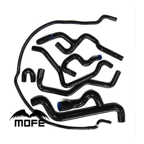 MOFE 8Pcs Black Silicone Radiator Hose Kit For Saab 9 5 1999-2001