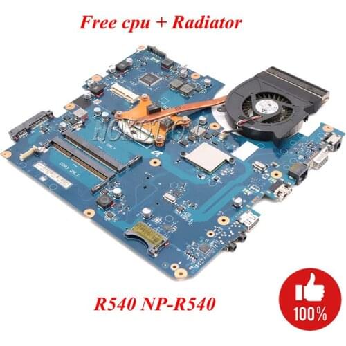 NOKOTION BREMEN-C For Samsung R540 NP-R540 Laptop Motherboard HM55 DDR3 Free cpu + Radiator full tested
