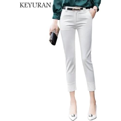 New 2020 Spring Summer Autumn Occident Style Women OL Formal Pants Slim Casual Capris Pants Womens Overalls Harem Pencil Pants