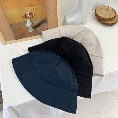 2021 Fashion Solid Colors Casual Women Classic Bucket Hat Summer Wide Brim Sun Protection Packable Fisherman Cap Four Styles