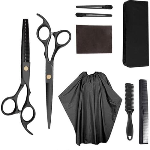 Hair Scissor 6 Inch Barber Hairdressing Cutting Professional Shear Stainless Steel Thinning Scissor Barbershop Salon Set