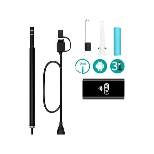 By dhl or ems 10sets Wifi Ear Cleaning Endoscope Camera Waterproof 1.3MP Borescope Inspection Camera Visual Earpick Tool