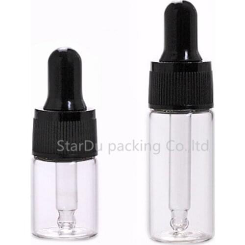 24pcs/lot 5ml 10ml Clear Glass Eye Dropper Bottle Essential Oil Display Vials Small Serum Perfume Transparent Sample Test Bottle