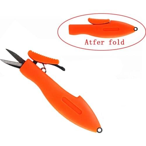 Shrimp-Shaped Stainless Steel Fish Use Scissors Accessories Folding Fishing Line Cut Clipper Fishing Scissor Tackle